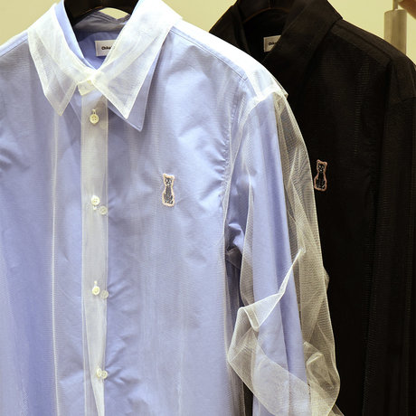 CHIKA KISADA ＜チカ キサダ＞チュールレイヤード キャット刺繍シャツ