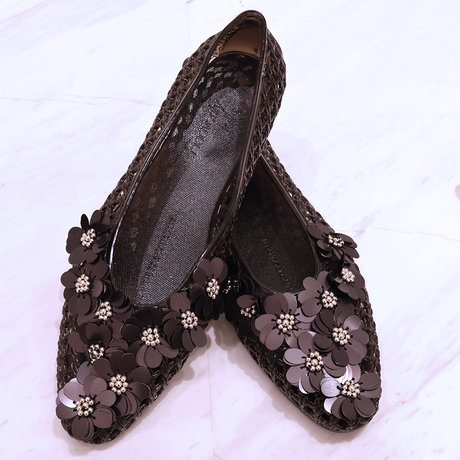 HEAVENLY JELLY＜ヘブンリージェリー＞PVC素材ビジュー付きフラットパンプス