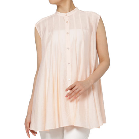 BARNEYS NEW YORK＜バーニーズ　ニューヨーク＞ ウォッシャブル シアー素材 タック入りボリュームブラウス