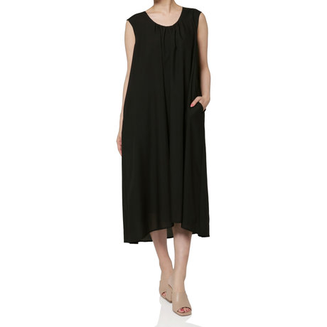 BARNEYS NEW YORK＜バーニーズ　ニューヨーク＞ ウォッシャブル バックリボンギャザードレス