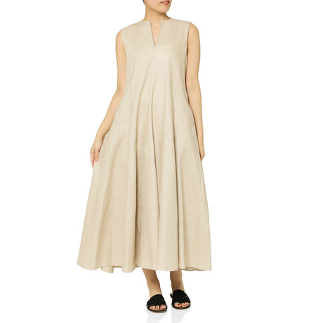 BARNEYS NEW YORK＜バーニーズ　ニューヨーク＞ リネン素材ロングドレス （ペチコート付き）