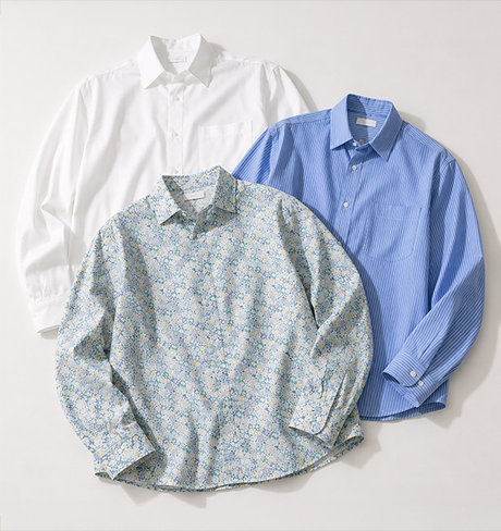 MEN'S SHIRTS SELECTION<br />FROM MID SUMMER TO FALL 夏を爽やかに過ごすためのシャツセレクション