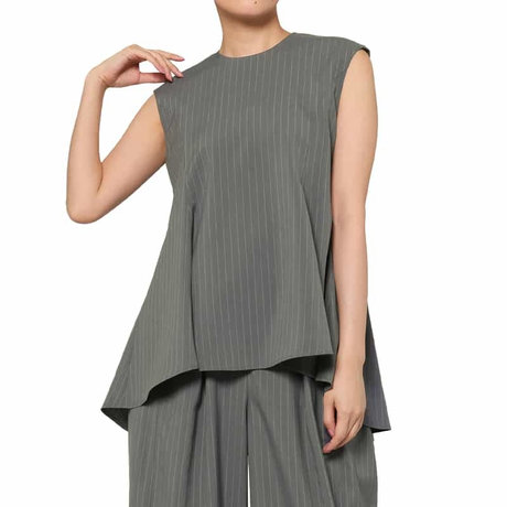 BARNEYS NEW YORKセットアップ ウォッシャブル ストライプ柄ブレアブラウス