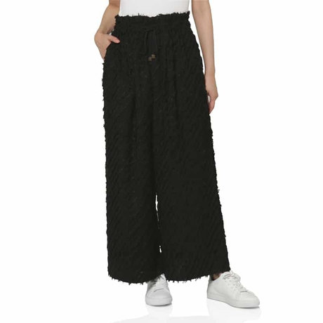 BARNEYS NEW YORK＜バーニーズ　ニューヨーク＞ カットジャカード素材 ドローストリング付きワイドパンツ