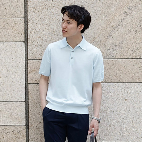 BARNEYS NEW YORK＜バーニーズ　ニューヨーク＞シーアイランドコットン ニットポロシャツ