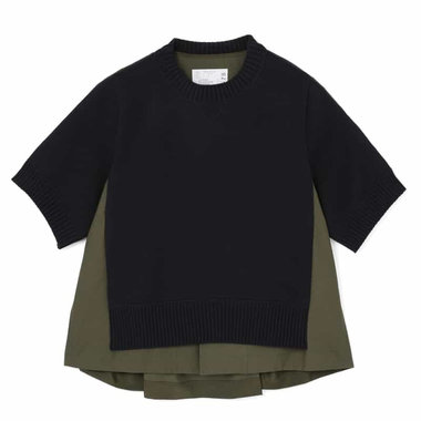 SACAI<サカイ> コンビネーションコットンニットプルオーバー