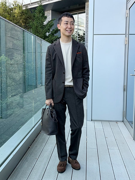 メッシュストレッチ素材シングルジャケット / セットアップ メッシュストレッチ素材ストレートパンツ