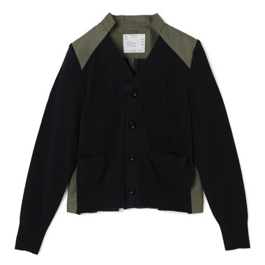SACAI<サカイ> バッグプリーツ入りニットカーディガン