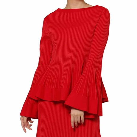 BARNEYS NEW YORKセットアップ ウォッシャブル ボートネック フレアヘムニットプルオーバー