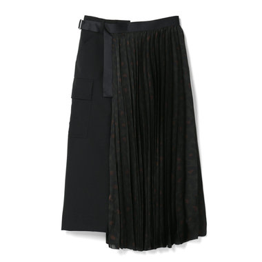 SACAI<サカイ> コンビネーションレオパード柄スーチングスカート