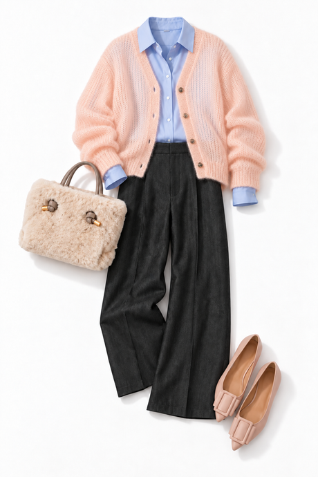 KNIT STYLE①｜ピンクで彩る秋のレイヤード