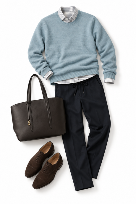 KNIT STYLE① ブルーで品よく、秋冬の重ね着